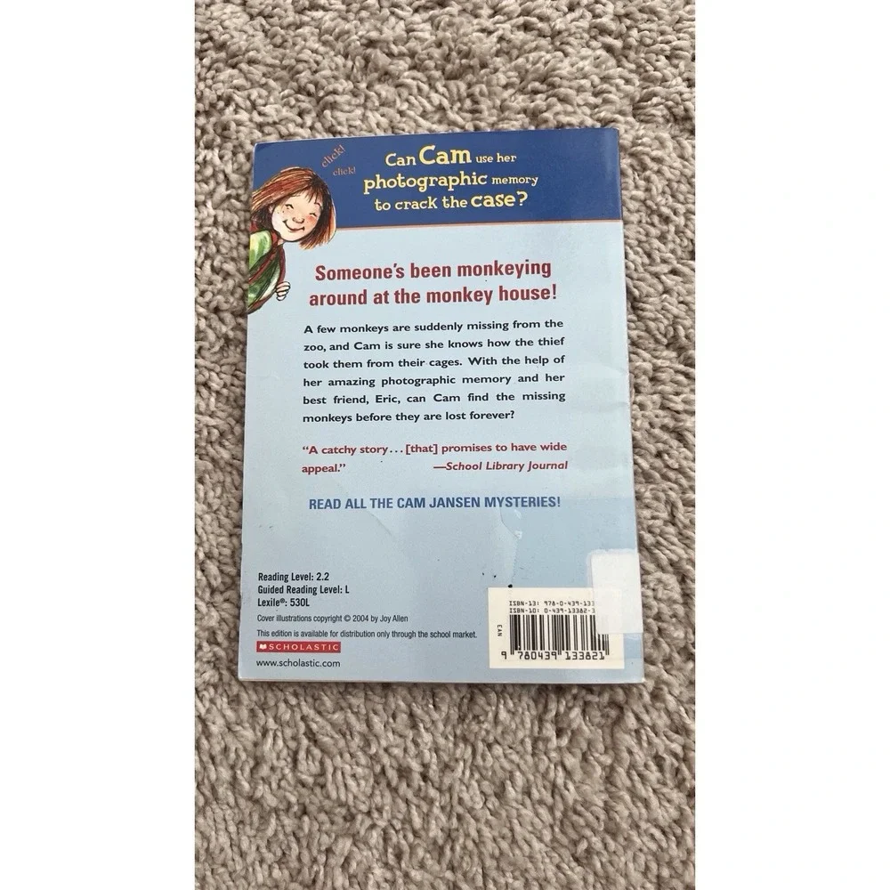 Cam Jansen The Mystery At The Monkey‎ House By David A. Adler, Paperback Book